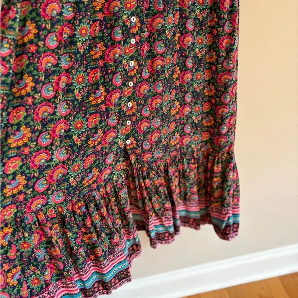 NATURAL LIFE boho Floral Maxi Dress long sleeve size medium cottagecore vibe! - Picture 7 of 8